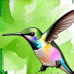 hummingbird in pastel colors